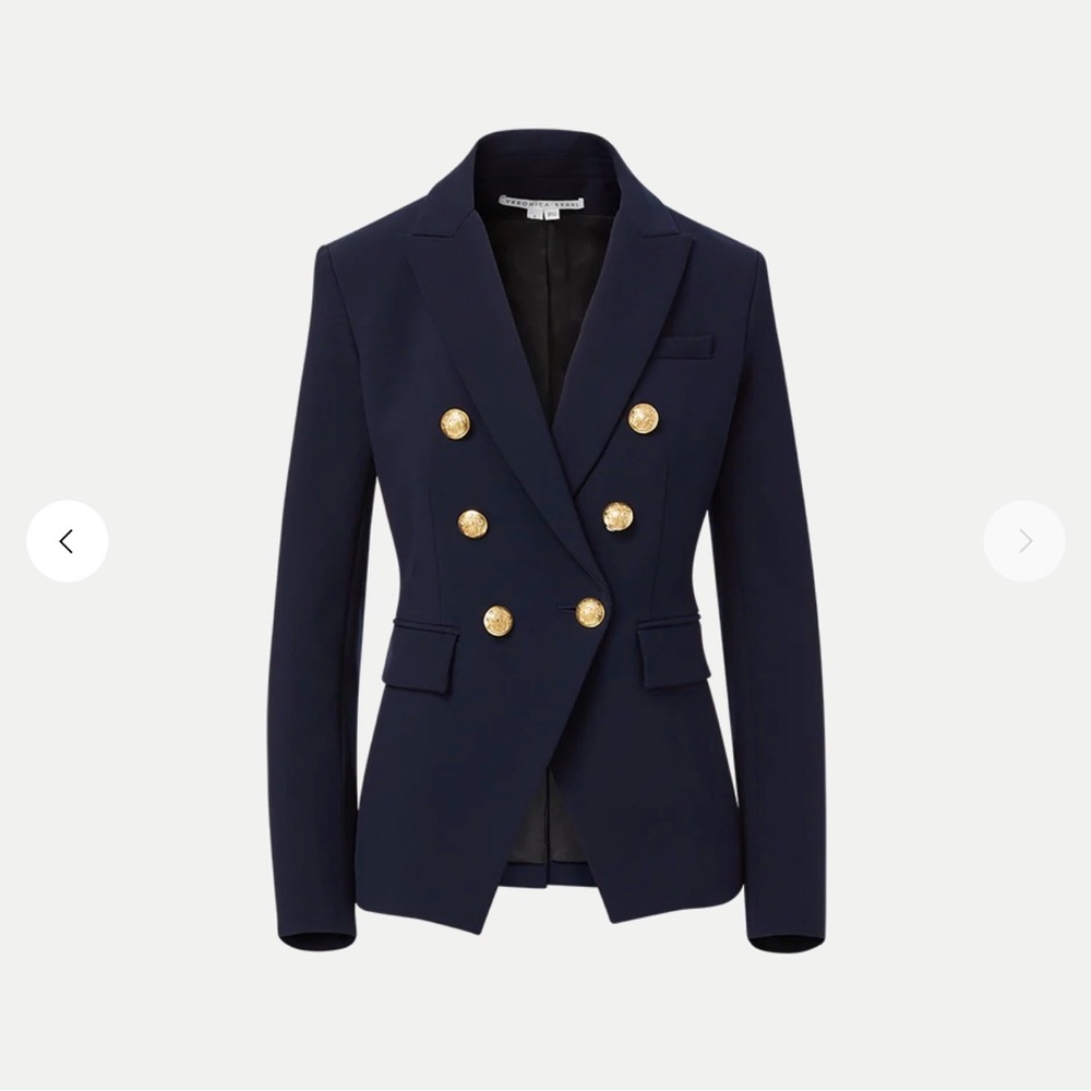 Veronica Beard Midnight Blazer with Gold Accents
